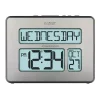 Wall Clocks La Crosse Technology Atomic Full Calendar Digital Clock With Extra Large Digits – Perfect Gift For The Elderly -SAFAVIEH Shop silver la crosse technology wall clocks c86279 64 1000