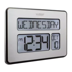 Wall Clocks La Crosse Technology Atomic Full Calendar Digital Clock With Extra Large Digits – Perfect Gift For The Elderly -SAFAVIEH Shop silver la crosse technology wall clocks c86279 fa 1000