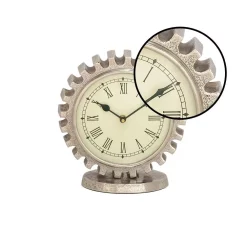 Table Clocks LITTON LANE Vintage Silver Gear Table Clock -SAFAVIEH Shop silver litton lane table clocks 68957 4f 1000