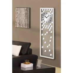 Wall Clocks LITTON LANE Contemporary 42 In. Mirrored Wall Clock