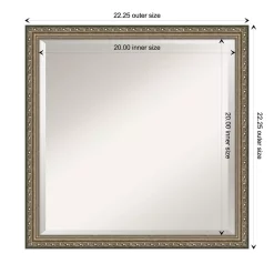 Mirrors Amanti Art Parisian 22 In. W X 22 In. H Framed Square Beveled Edge Bathroom Vanity Mirror In Silver Pewter -SAFAVIEH Shop silver pewter amanti art mirrors dsw4404650 1f 1000