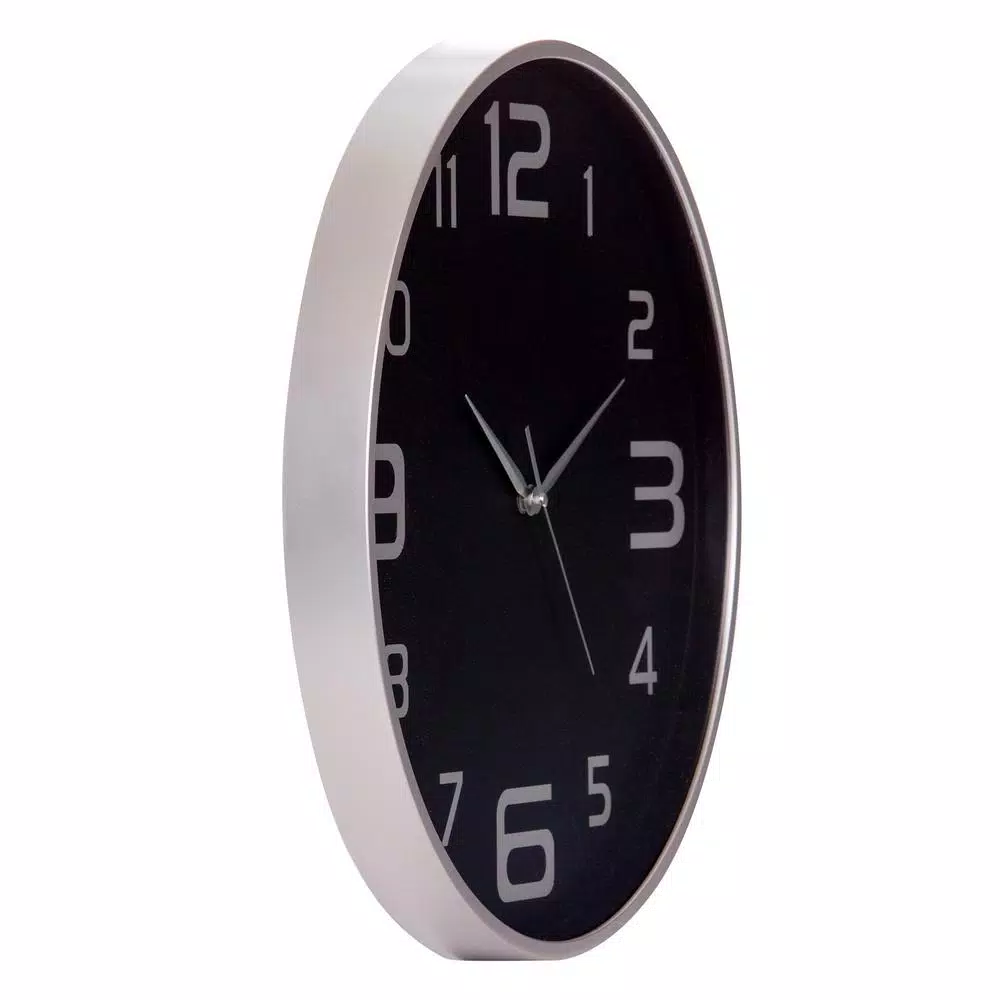 Wall Clocks Pinnacle Silver And Black Wall Clock 5 Wall Clocks Pinnacle Silver And Black Wall Clock - Image 3