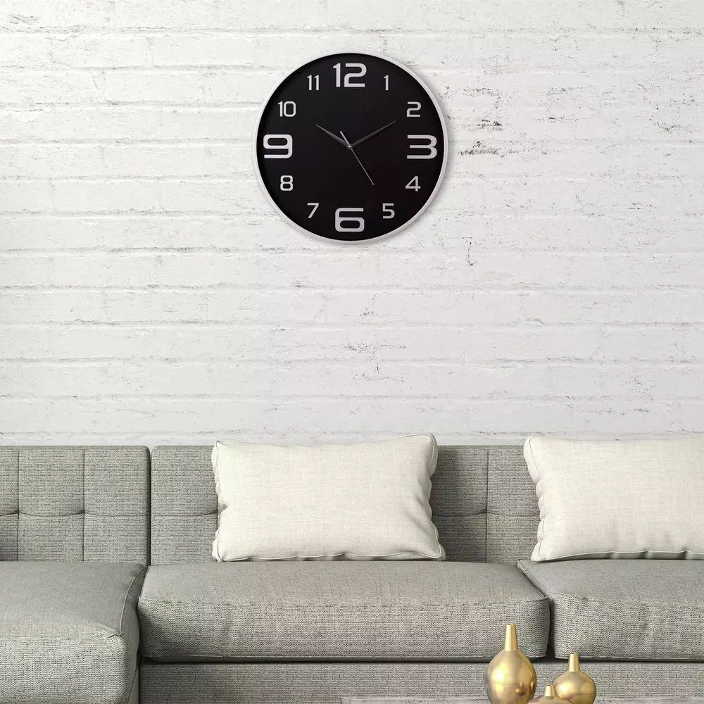 Wall Clocks Pinnacle Silver And Black Wall Clock 3 Wall Clocks Pinnacle Silver And Black Wall Clock