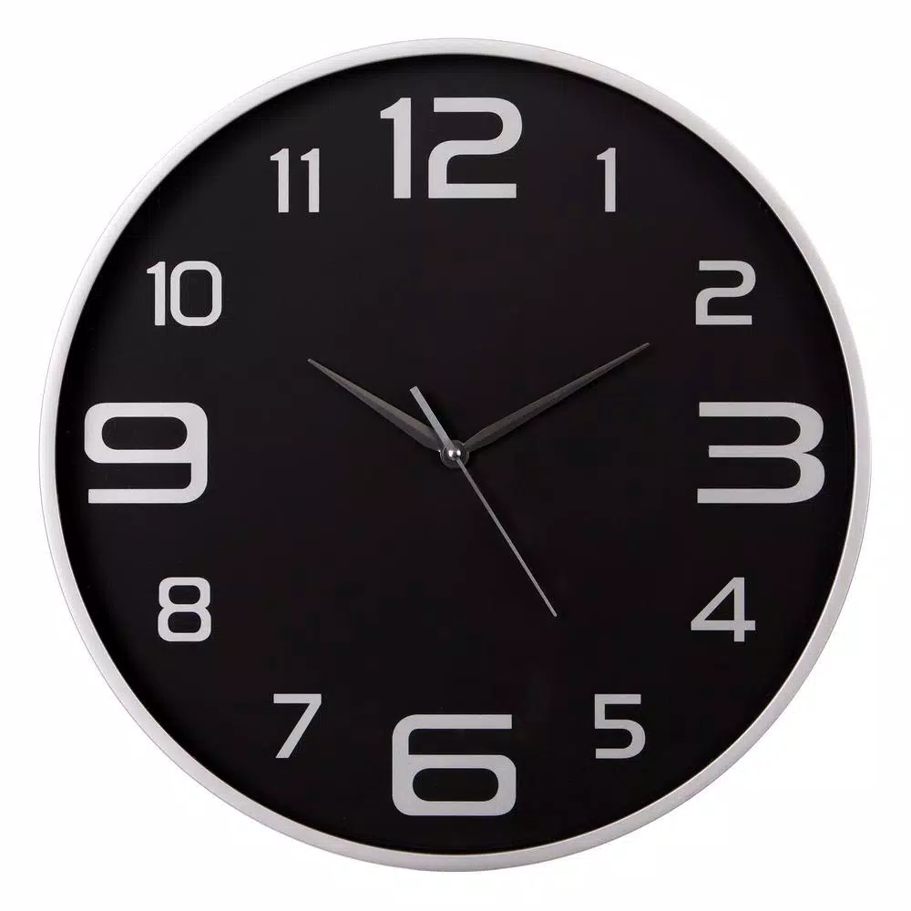 Wall Clocks Pinnacle Silver And Black Wall Clock 4 Wall Clocks Pinnacle Silver And Black Wall Clock - Image 2
