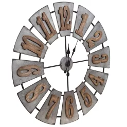 Wall Clocks Pinnacle Windmill Wood Silver Wall Clock -SAFAVIEH Shop silver pinnacle wall clocks 18fp1443e 1f 1000