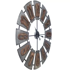 Wall Clocks Pinnacle Windmill Wood Silver Wall Clock -SAFAVIEH Shop silver pinnacle wall clocks 18fp1443e 44 1000