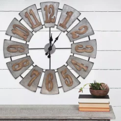 Wall Clocks Pinnacle Windmill Wood Silver Wall Clock -SAFAVIEH Shop silver pinnacle wall clocks 18fp1443e c3 1000