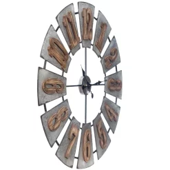 Wall Clocks Pinnacle Windmill Wood Silver Wall Clock -SAFAVIEH Shop silver pinnacle wall clocks 18fp1443e fa 1000