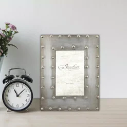Picture Frames Stonebriar Collection 1-Opening 4 In. X 6 In. Silver With Rivet Detail Picture Frame