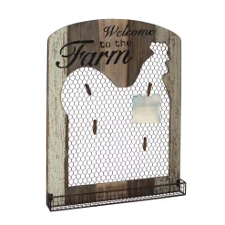 Memo Boards Stonebriar Collection 18 In. X 24 In. Brown Wooden Rooster Wall Decor With Metal Tray Mesh Message Board -SAFAVIEH Shop stonebriar collection memo boards sb 6014a 4f 1000
