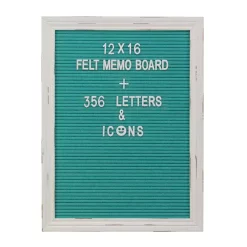 Memo Boards Stonebriar Collection Turquoise Felt Memo Board With White Wash Wooden