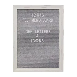 Memo Boards Stonebriar Collection Gray Felt Memo Board With White Wash Wooden Frame