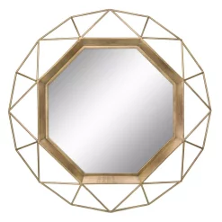 Wall Mirrors Stonebriar Collection Medium Round Gold Art Deco Mirror (29.75 In. H X 29.75 In. W)