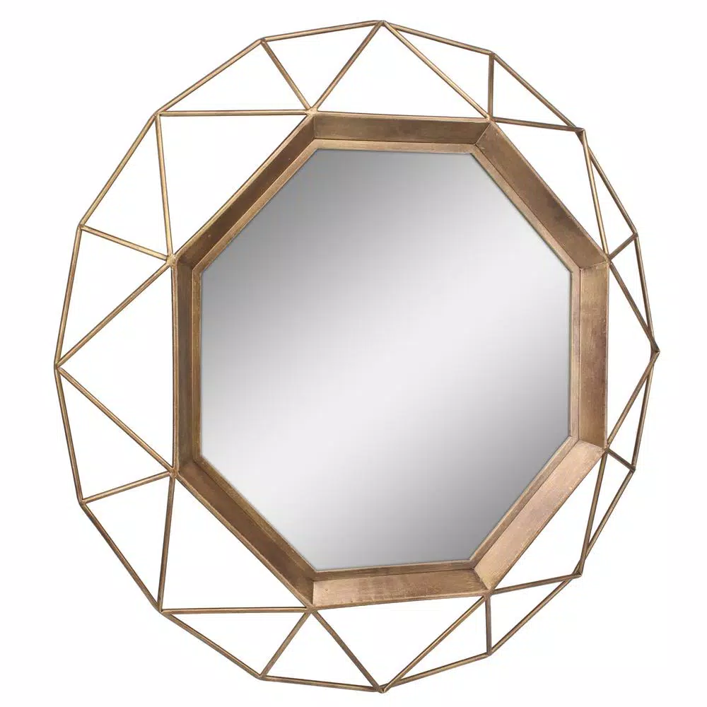 Wall Mirrors Stonebriar Collection Medium Round Gold Art Deco Mirror (29.75 In. H X 29.75 In. W) 4 Wall Mirrors Stonebriar Collection Medium Round Gold Art Deco Mirror (29.75 In. H X 29.75 In. W) - Image 2