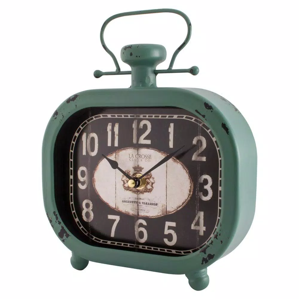 Table Clocks La Crosse Technology Distressed Teal Metal Decorative Clock 5 Table Clocks La Crosse Technology Distressed Teal Metal Decorative Clock - Image 3