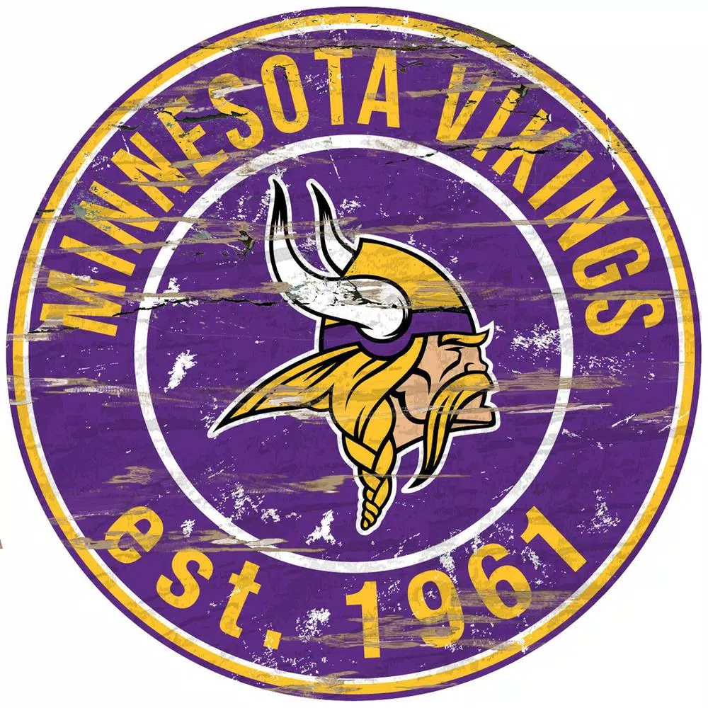 Wall Signs Adventure Furniture 24″ NFL Minnesota Vikings Round Distressed Sign 2 Wall Signs Adventure Furniture 24″ NFL Minnesota Vikings Round Distressed Sign