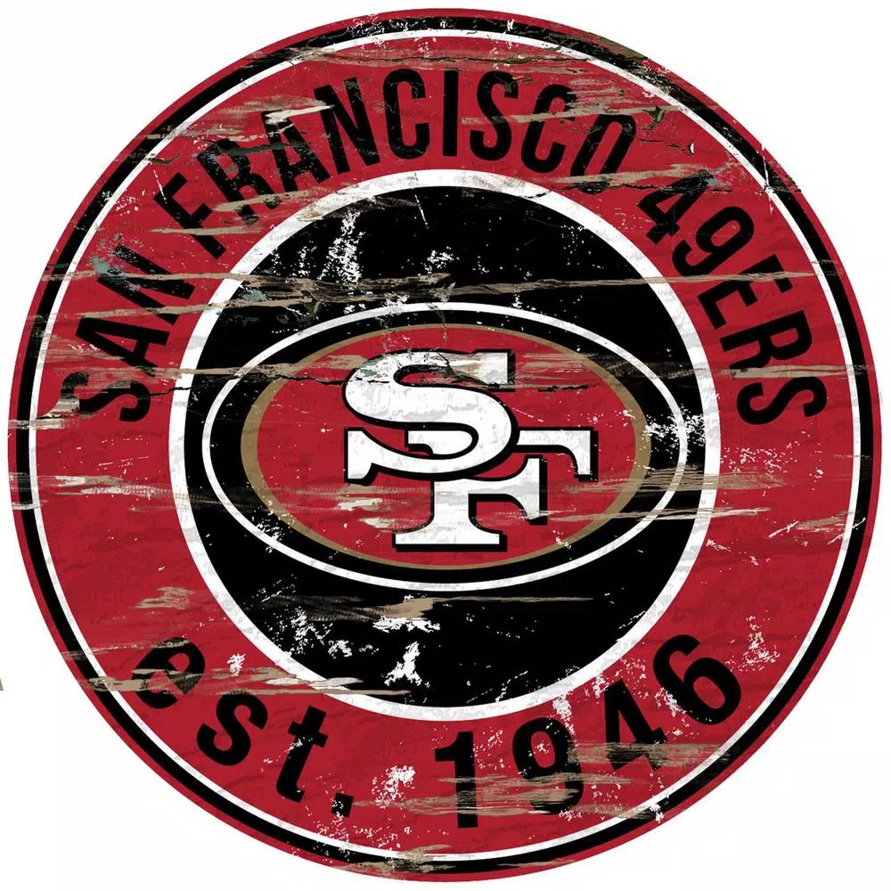 Wall Signs Adventure Furniture 24″ NFL San Francisco 49ers Round Distressed Sign 3 Wall Signs Adventure Furniture 24″ NFL San Francisco 49ers Round Distressed Sign