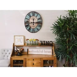 Wall Clocks 3R Studios Turquoise Oval Wood Wall Clock 14 Wall Clocks 3R Studios Turquoise Oval Wood Wall Clock -SAFAVIEH Shop turquoise 3r studios wall clocks de6896 fa 1000