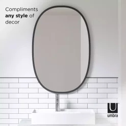 Wall Mirrors Umbra Medium Oval Black Modern Mirror (24 In. H X 36 In. W) -SAFAVIEH Shop umbra wall mirrors 1006044 040 c3 1000