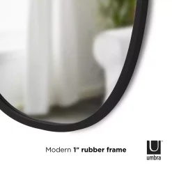 Wall Mirrors Umbra Medium Oval Black Modern Mirror (24 In. H X 36 In. W) -SAFAVIEH Shop umbra wall mirrors 1006044 040 fa 1000