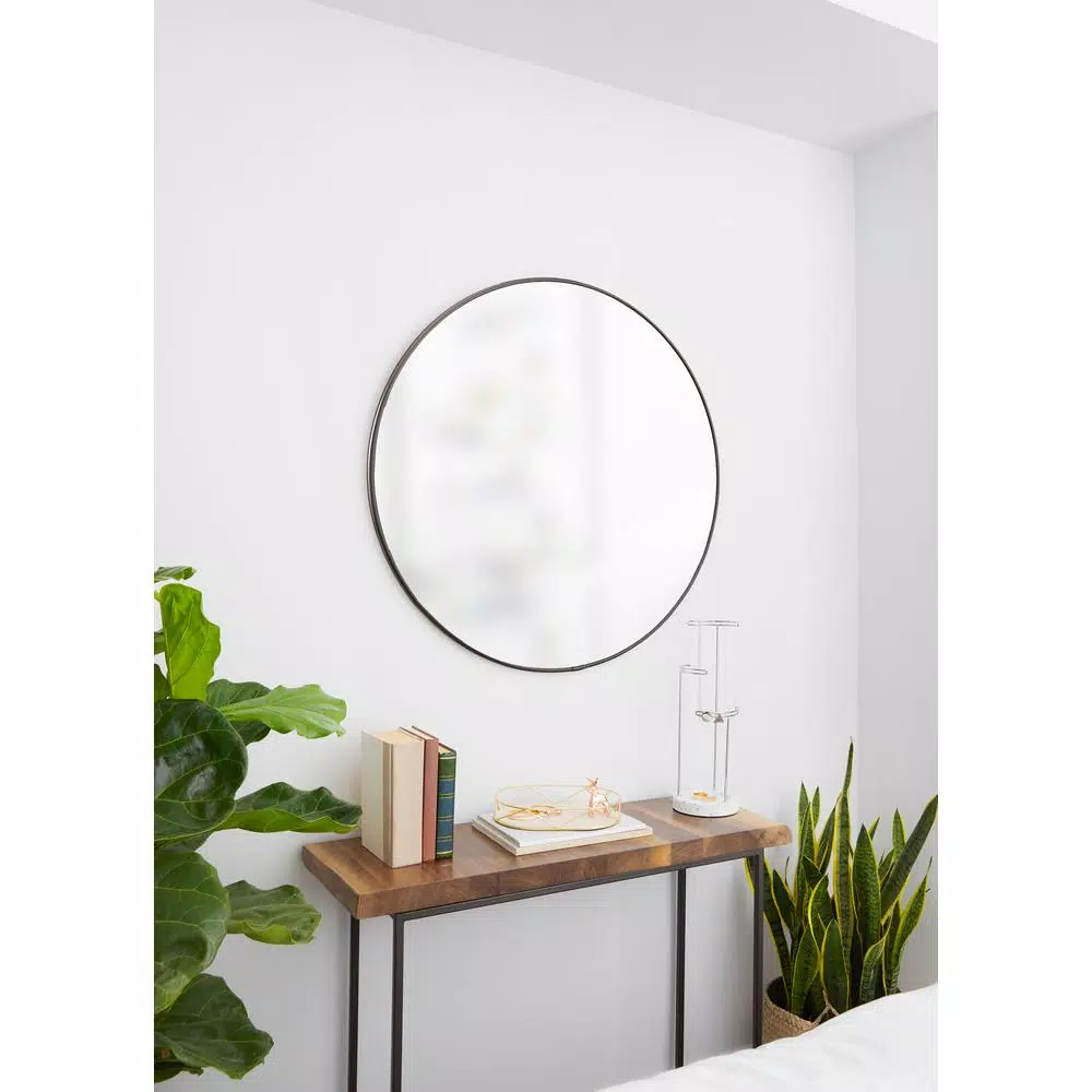 Wall Mirrors Umbra Hub Round Contemporary Mirror Metallic Titanium (34 In. H X 34 In. W) 9 Wall Mirrors Umbra Hub Round Contemporary Mirror Metallic Titanium (34 In. H X 34 In. W) - Image 7