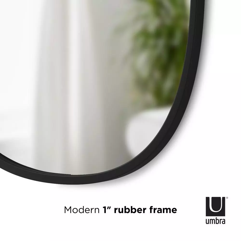 Wall Mirrors Umbra Hub 24 In. H X 18 In. W Modern Oval Modern Framed Mirror Black 8 Wall Mirrors Umbra Hub 24 In. H X 18 In. W Modern Oval Modern Framed Mirror Black - Image 6