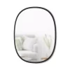 Wall Mirrors Umbra Hub 24 In. H X 18 In. W Modern  Oval Modern Framed Mirror Black