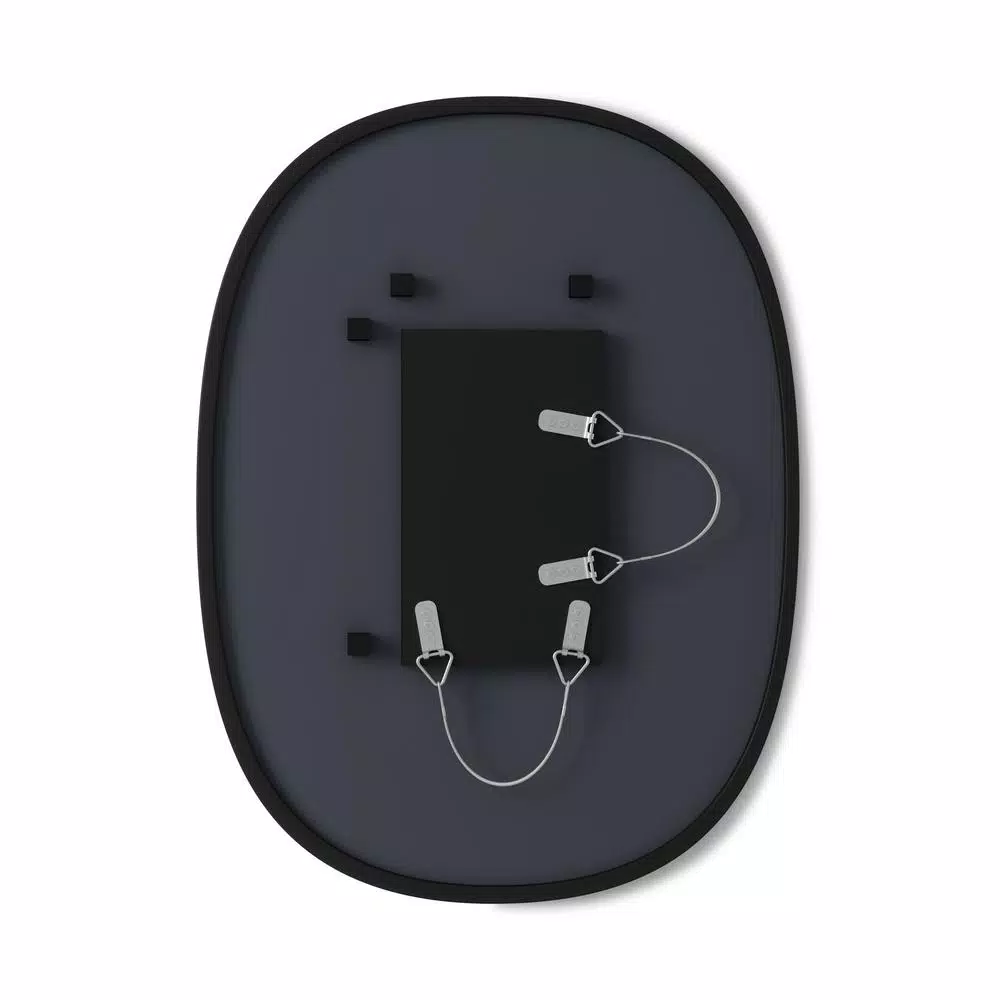 Wall Mirrors Umbra Hub 24 In. H X 18 In. W Modern Oval Modern Framed Mirror Black 4 Wall Mirrors Umbra Hub 24 In. H X 18 In. W Modern Oval Modern Framed Mirror Black - Image 2