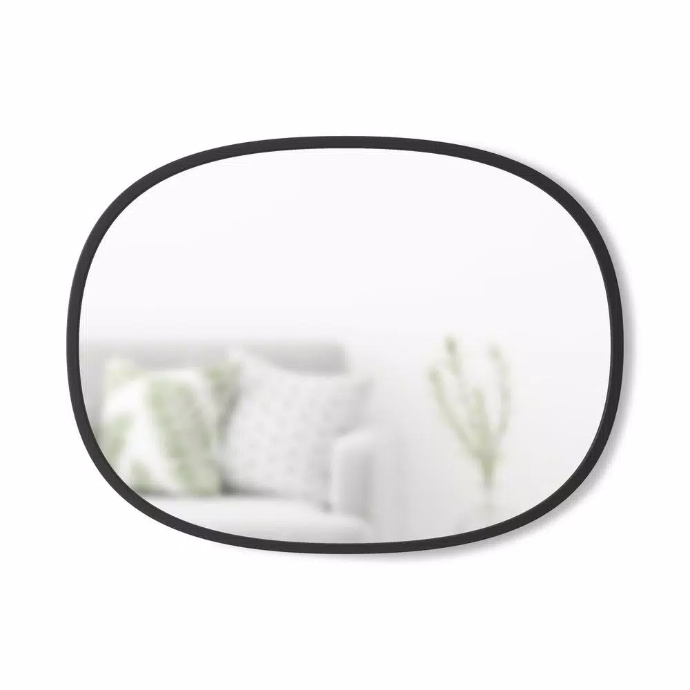 Wall Mirrors Umbra Hub 24 In. H X 18 In. W Modern Oval Modern Framed Mirror Black 5 Wall Mirrors Umbra Hub 24 In. H X 18 In. W Modern Oval Modern Framed Mirror Black - Image 3