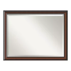 Mirrors Amanti Art Cyprus 45 In. W X 35 In. H Framed Rectangular Beveled Edge Bathroom Vanity Mirror In Walnut -SAFAVIEH Shop walnut amanti art mirrors dsw3940073 1f 1000