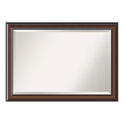 Mirrors Amanti Art Cyprus 41 In. W X 29 In. H Framed Rectangular Beveled Edge Bathroom Vanity Mirror In Walnut -SAFAVIEH Shop walnut amanti art mirrors dsw3941637 1f 1000