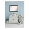Mirrors Amanti Art Cyprus 41 In. W X 29 In. H Framed Rectangular Beveled Edge Bathroom Vanity Mirror In Walnut