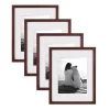 Picture Frames DesignOvation Gallery 11 In. X 14 In. Matted To 8 In. X 10 In. Walnut Brown Picture Frame (Set Of 4) -SAFAVIEH Shop walnut brown designovation picture frames 212302 64 1000