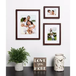 Picture Frames DesignOvation Gallery 11 In. X 14 In. Matted To 8 In. X 10 In. Walnut Brown Picture Frame (Set Of 4) -SAFAVIEH Shop walnut brown designovation picture frames 212302 fa 1000