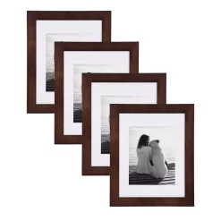 Picture Frames DesignOvation Museum 11×14 Matted To 8×10 Walnut Brown Picture Frame Set Of 4
