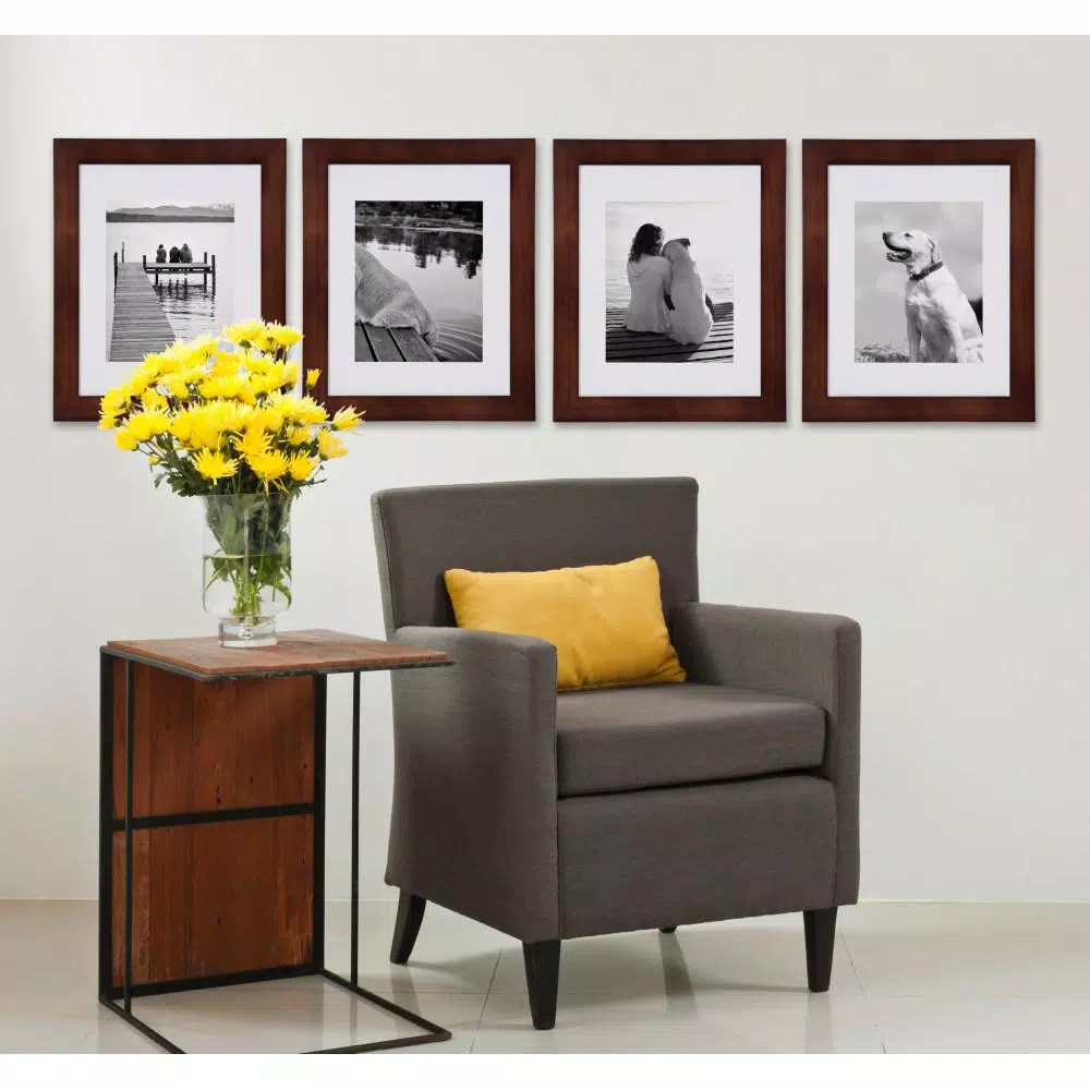 Picture Frames DesignOvation Museum 11×14 Matted To 8×10 Walnut Brown Picture Frame Set Of 4 8 Picture Frames DesignOvation Museum 11×14 Matted To 8×10 Walnut Brown Picture Frame Set Of 4 - Image 6