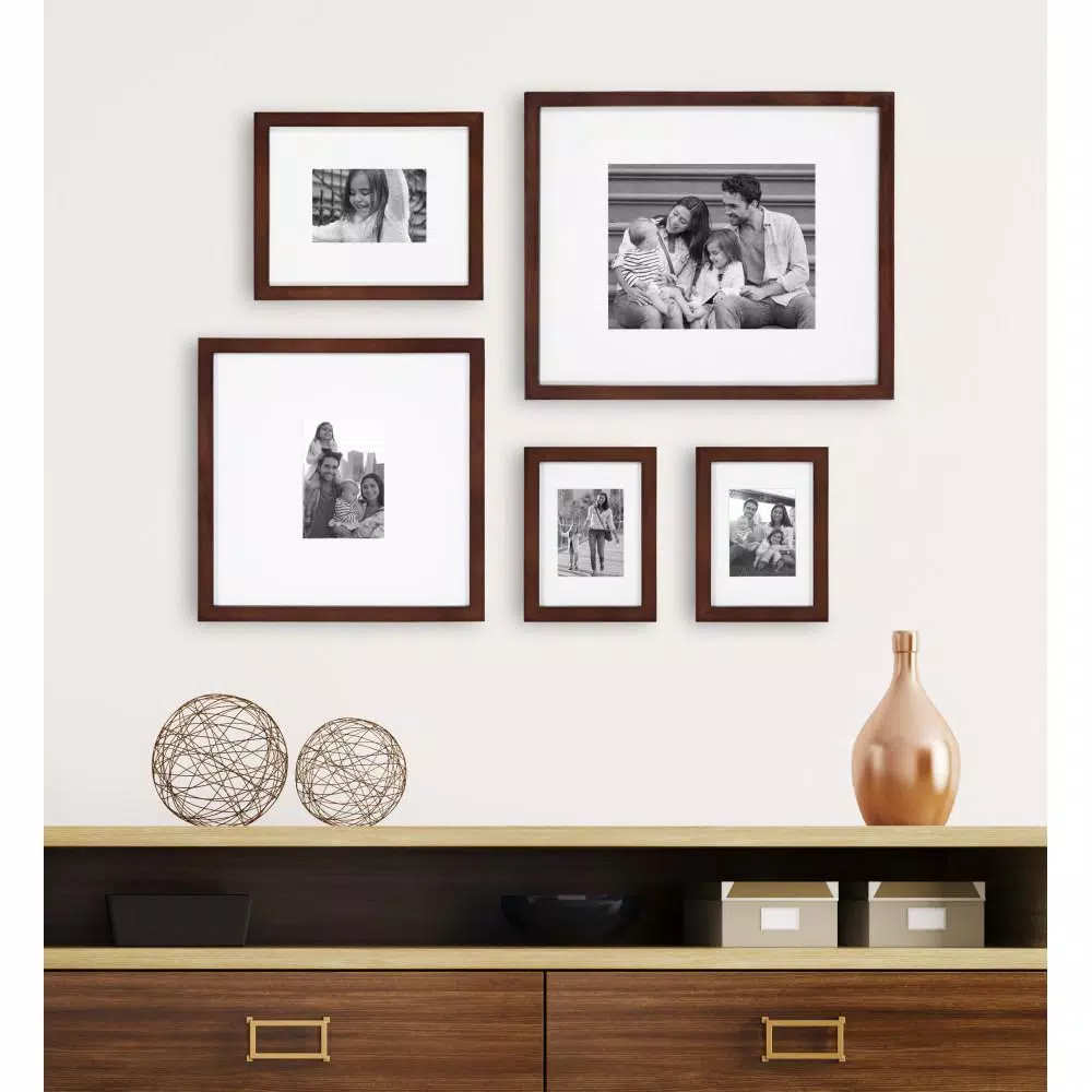 Picture Frames DesignOvation Gallery 13 In. X 16 In. Matted To 8 In. X 10 In. Walnut Brown Picture Frame 8 Picture Frames DesignOvation Gallery 13 In. X 16 In. Matted To 8 In. X 10 In. Walnut Brown Picture Frame - Image 6