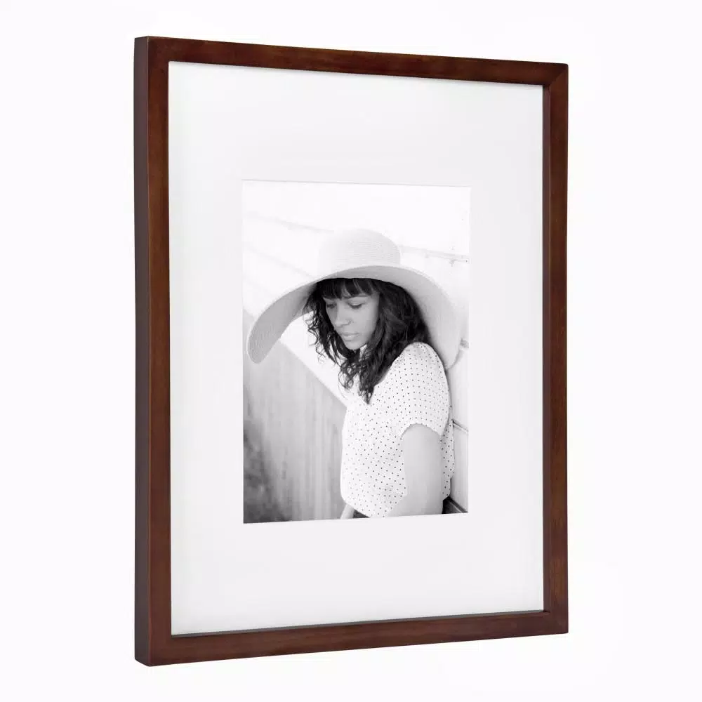 Picture Frames DesignOvation Gallery 13 In. X 16 In. Matted To 8 In. X 10 In. Walnut Brown Picture Frame 4 Picture Frames DesignOvation Gallery 13 In. X 16 In. Matted To 8 In. X 10 In. Walnut Brown Picture Frame - Image 2