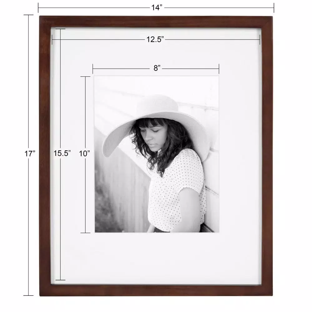 Picture Frames DesignOvation Gallery 13 In. X 16 In. Matted To 8 In. X 10 In. Walnut Brown Picture Frame 7 Picture Frames DesignOvation Gallery 13 In. X 16 In. Matted To 8 In. X 10 In. Walnut Brown Picture Frame - Image 5