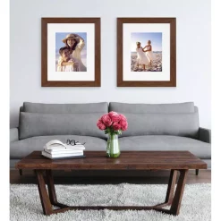 Kate And Laurel Edson 16 In. X 20 In. Matted To 11 In. X 14 In. Walnut Brown Picture Frames (Set Of 2) -SAFAVIEH Shop walnut brown kate and laurel picture frames 216966 31 1000