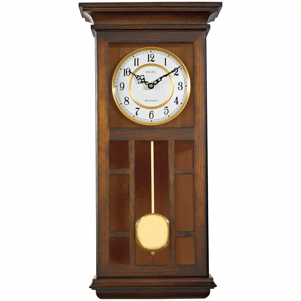 Wall Clocks Bulova 24 In. H X 11.5 In. W Pendulum Chime Wall Clock 3 Wall Clocks Bulova 24 In. H X 11.5 In. W Pendulum Chime Wall Clock
