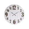 Wall Clocks 3R Studios Distressed White Wood Slat Wall Clock -SAFAVIEH Shop white 3r studios wall clocks da5149 64 1000
