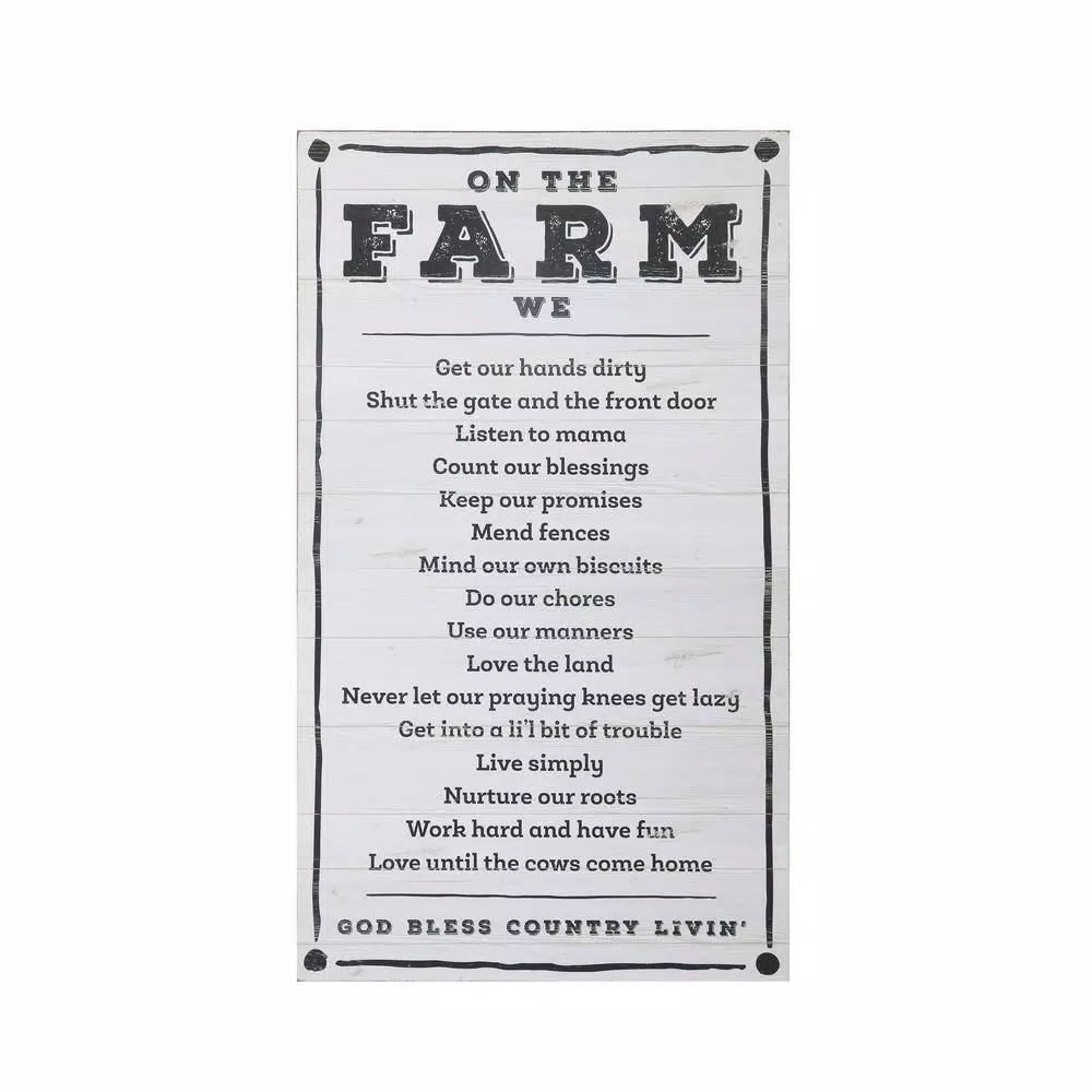 Wall Signs 3R Studios 26 In. X 15 In. “On The Farm” Wall Art 3 Wall Signs 3R Studios 26 In. X 15 In. “On The Farm” Wall Art