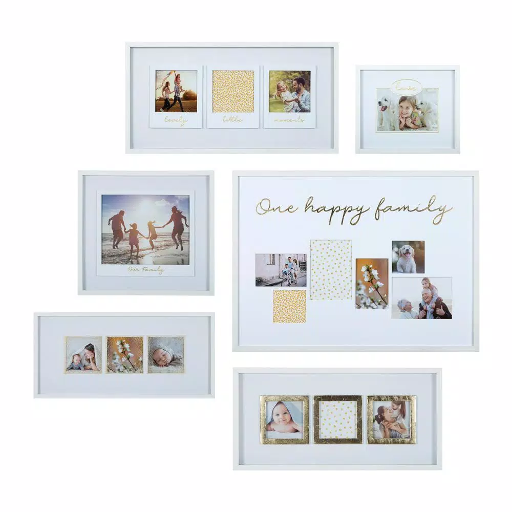 Picture Frames Pinnacle One Happy Family White And Gold Picture Frame (Set Of 6) 3 Picture Frames Pinnacle One Happy Family White And Gold Picture Frame (Set Of 6)