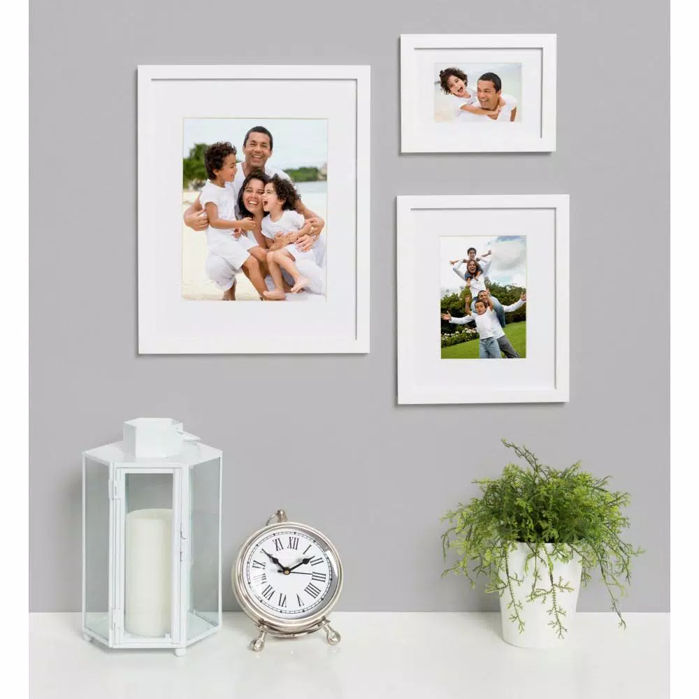 Picture Frames DesignOvation Gallery 5 In. X 7 In. Matted To 3.5 In. X 5 In. White Picture Frame (Set Of 4) 8 Picture Frames DesignOvation Gallery 5 In. X 7 In. Matted To 3.5 In. X 5 In. White Picture Frame (Set Of 4) - Image 6