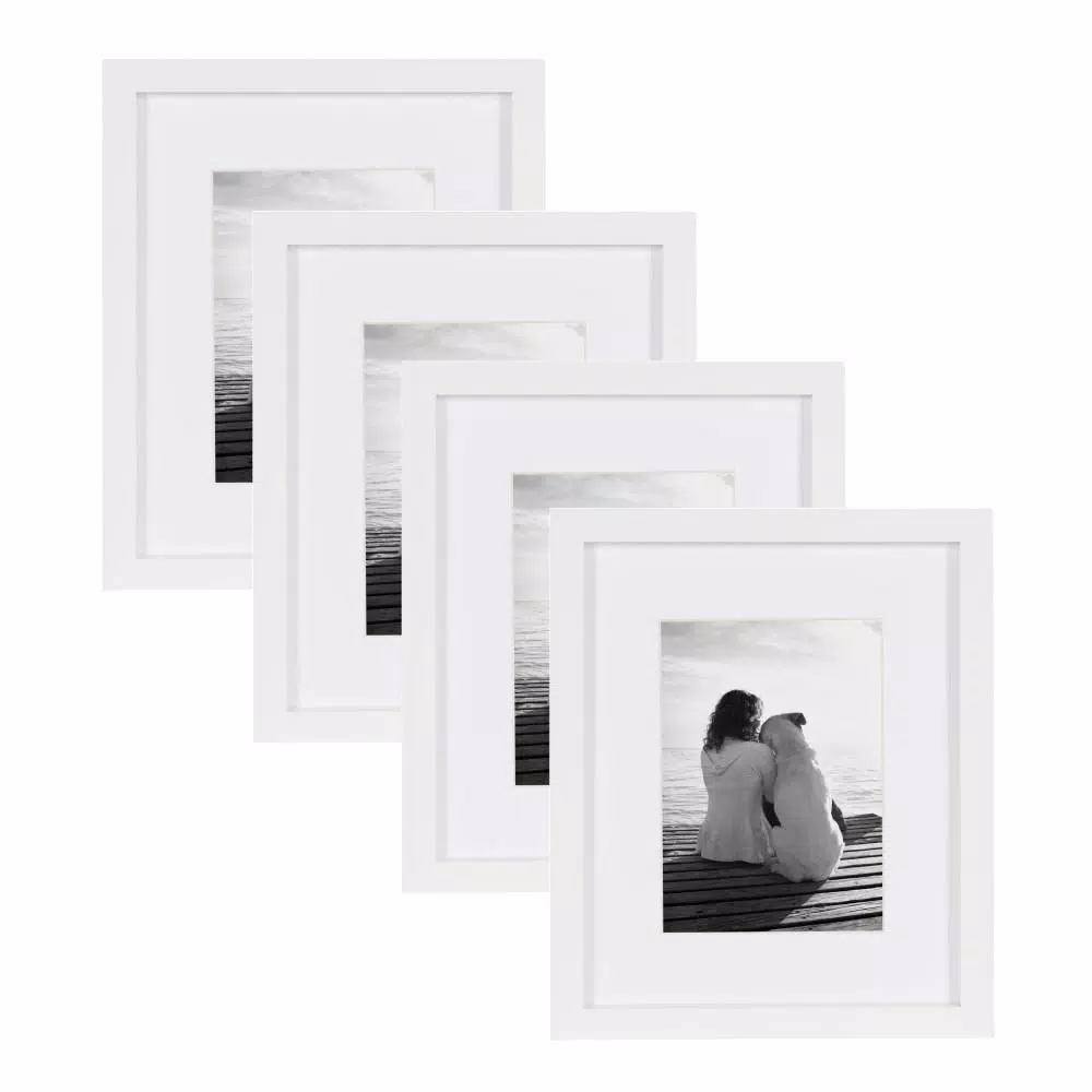 Picture Frames DesignOvation Gallery 8 In. X 10 In. Matted To 5 In. X 7 In. White Picture Frame (Set Of 4) 3 Picture Frames DesignOvation Gallery 8 In. X 10 In. Matted To 5 In. X 7 In. White Picture Frame (Set Of 4)