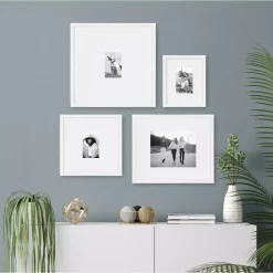 Picture Frames DesignOvation Gallery 17 In. X 17 In. Matted To 4 In. X 6 In. White Picture Frame -SAFAVIEH Shop white designovation picture frames 216729 31 1000