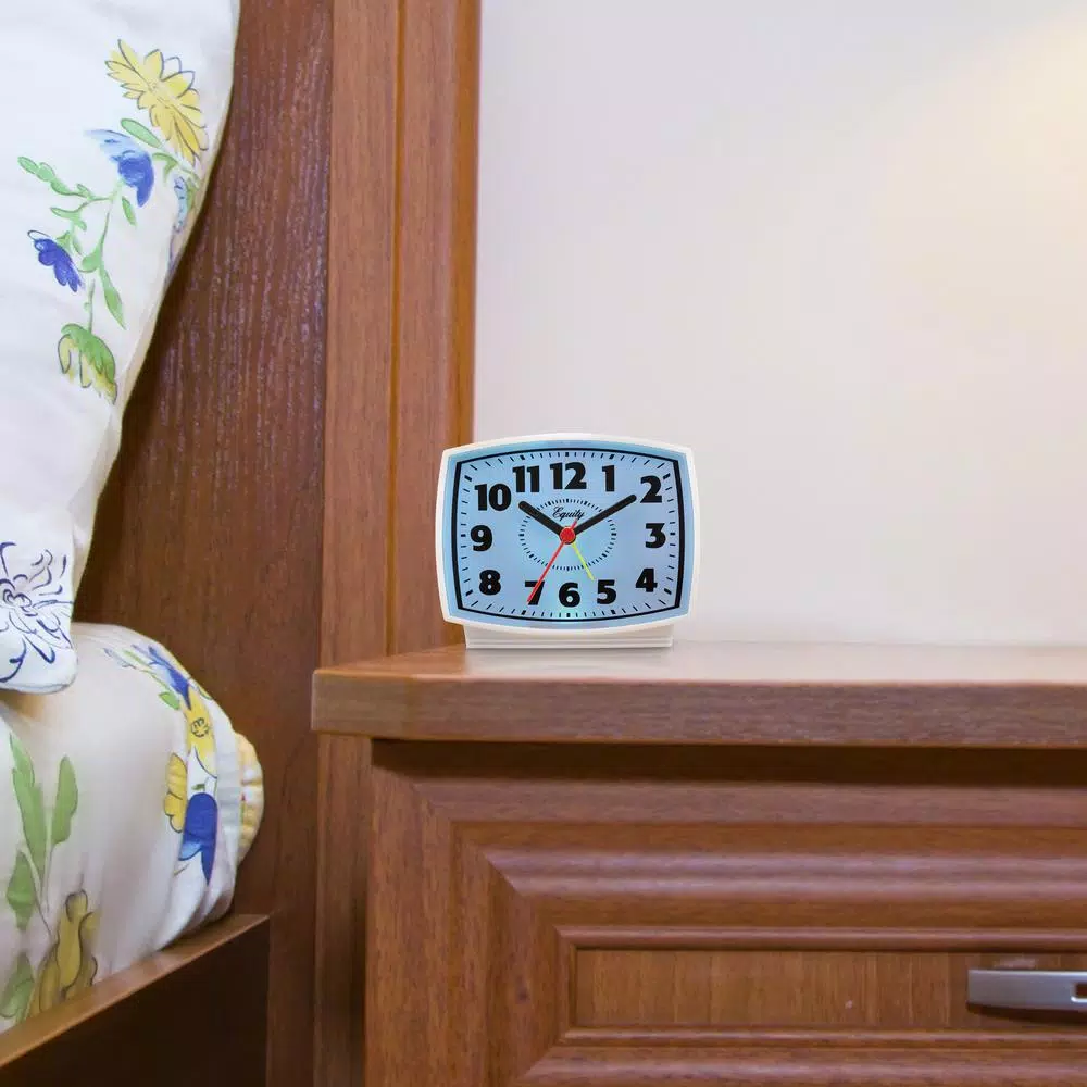 Table Clocks Equity By La Crosse 3 In. Tall Electrical Analog White Alarm Clock With Backlight 10 Table Clocks Equity By La Crosse 3 In. Tall Electrical Analog White Alarm Clock With Backlight - Image 8