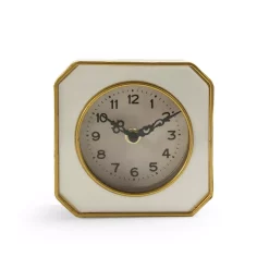 Table Clocks Zentique White And Gold Rounded Square Table Clock
