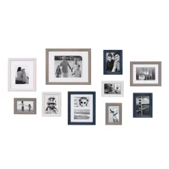 Picture Frames Kate And Laurel Bordeaux Multicolored Gray, Blue And White Picture Frame (Set Of 10)